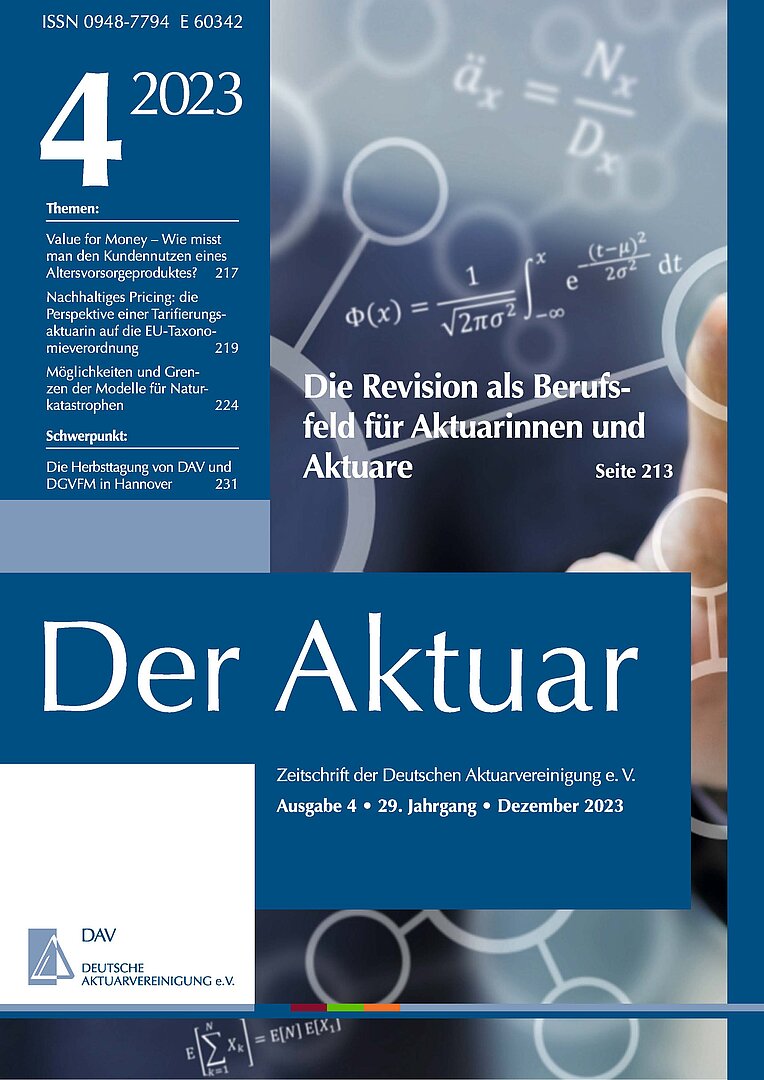 Titel Magazin Der Aktuar Ausgabe 04/2023