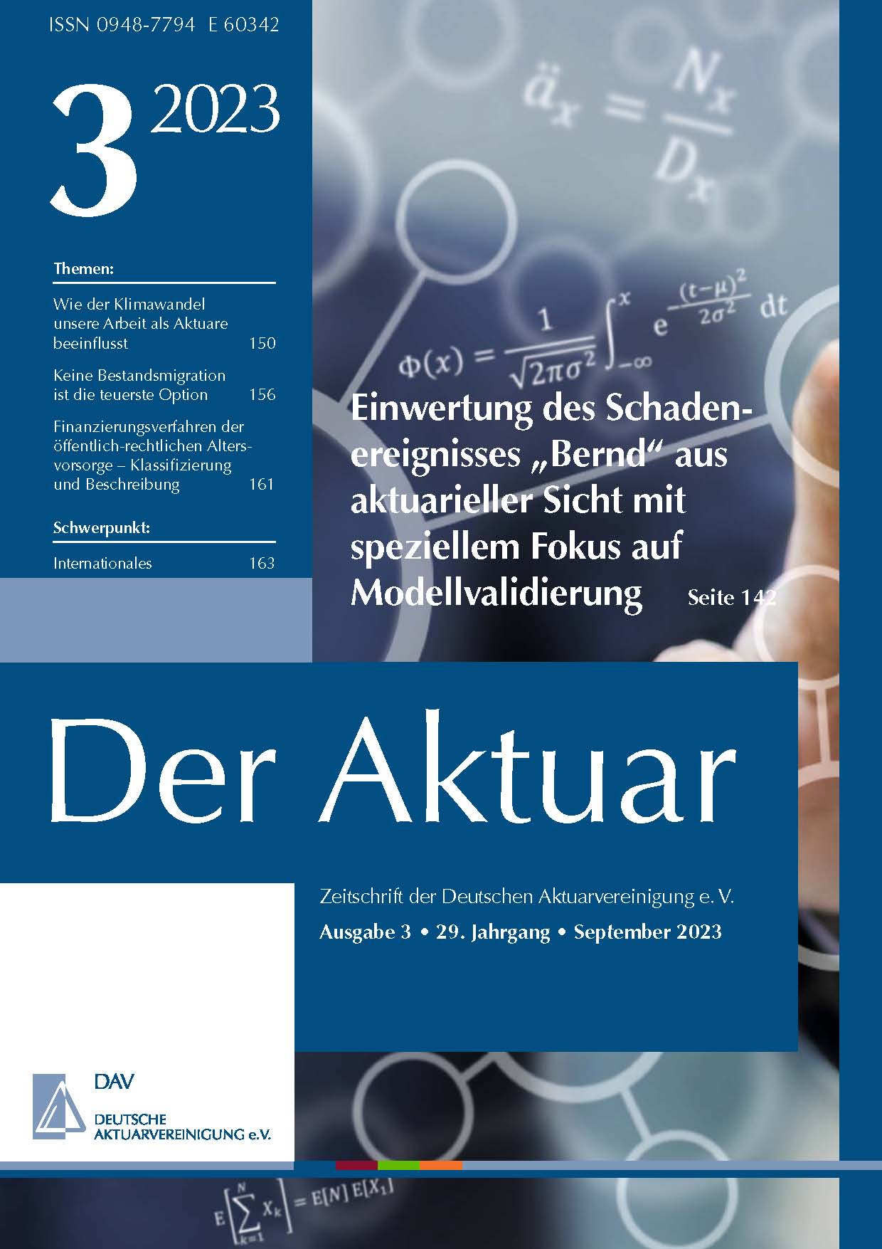 Titel Magazin Der Aktuar Ausgabe 03/2023