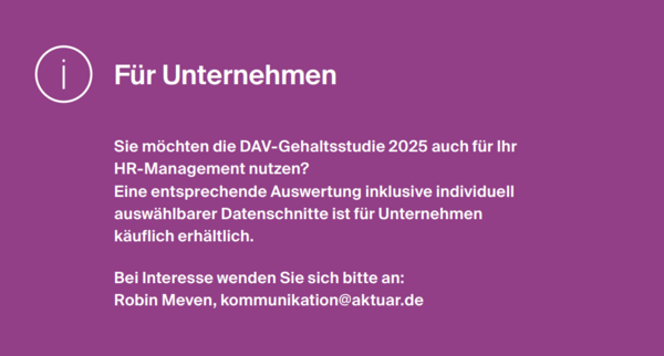 DAV-Gehaltsstudie 2025 für Unternehmen