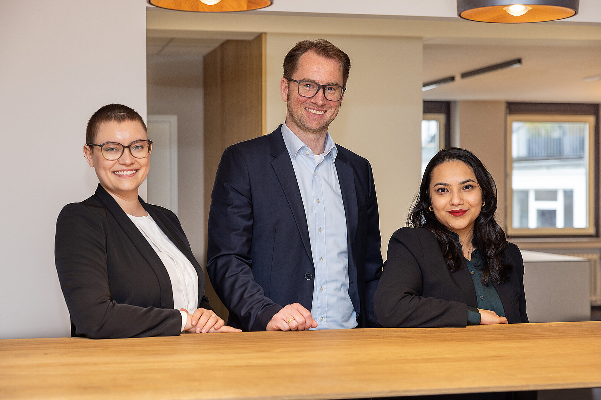 Team externe Kommunikation. V.l.n.r.: Mariella Linkert, Martin Brandt, Meher Mia